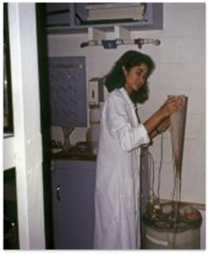 Dr. Venkatraman working in the lab