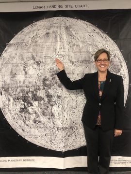 Laurie with Lunar Lander map